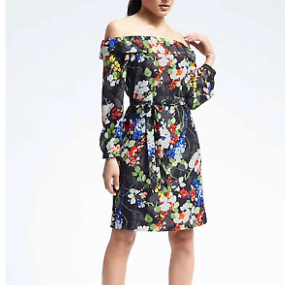 NWOT Banana Republic Floral Off Shoulder Dress